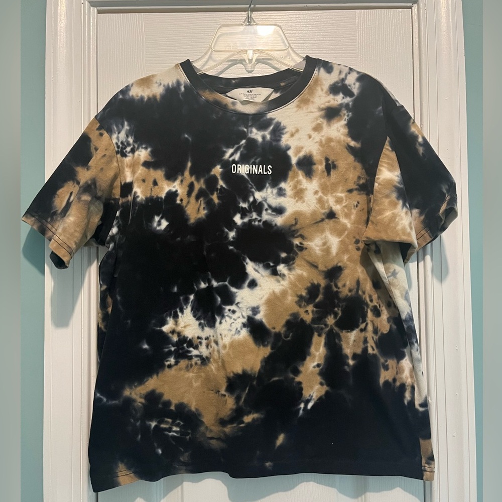H&M Boys Cotton Jersey Tie Dye T Shirt Dark Blue Size US 12/14